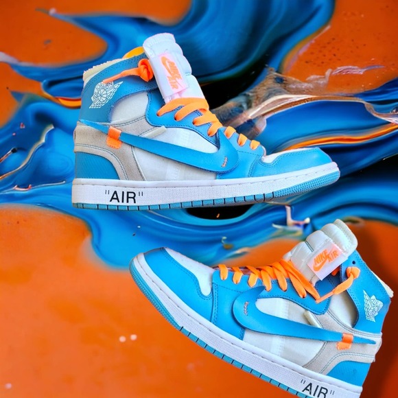Jordan 1 retro university Blue off White men\'s 10 UNC main image 11